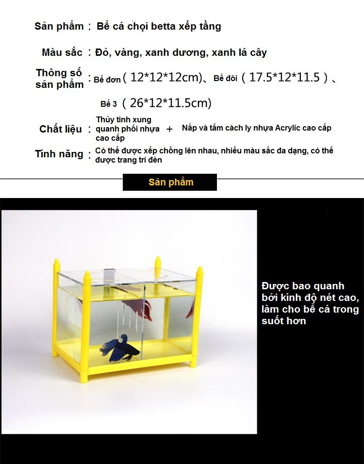 Bể ba cá chọi betta xếp tầng
