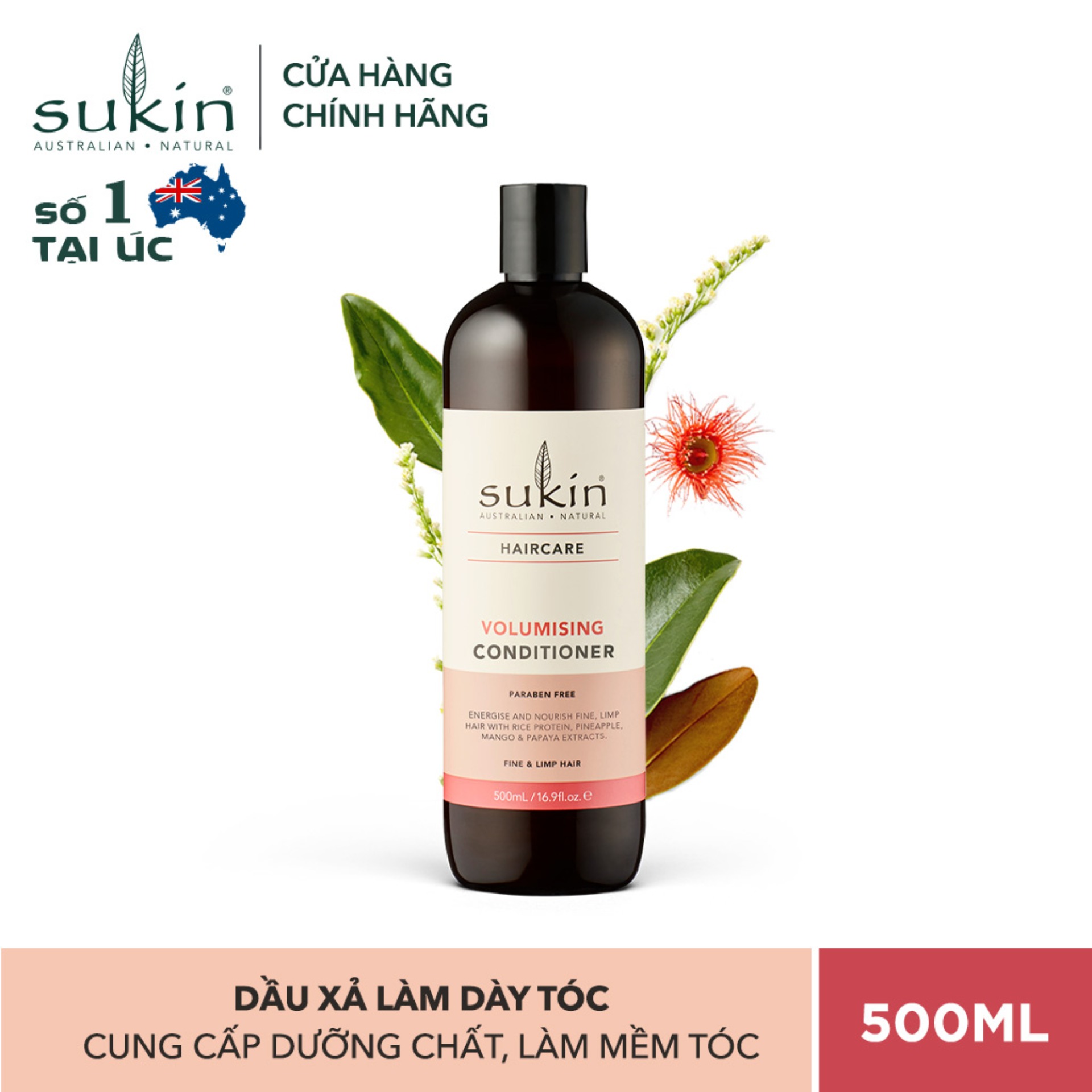Dầu xả làm dày tóc Sukin Volumising Conditioner 500ml