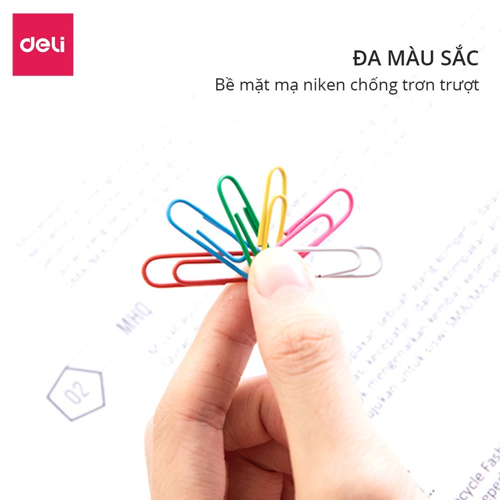 Hộp 100 Ghim Vòng Deli 0024 - Kẹp Giấy Tài Liệu Đa Năng Tiện Lợi