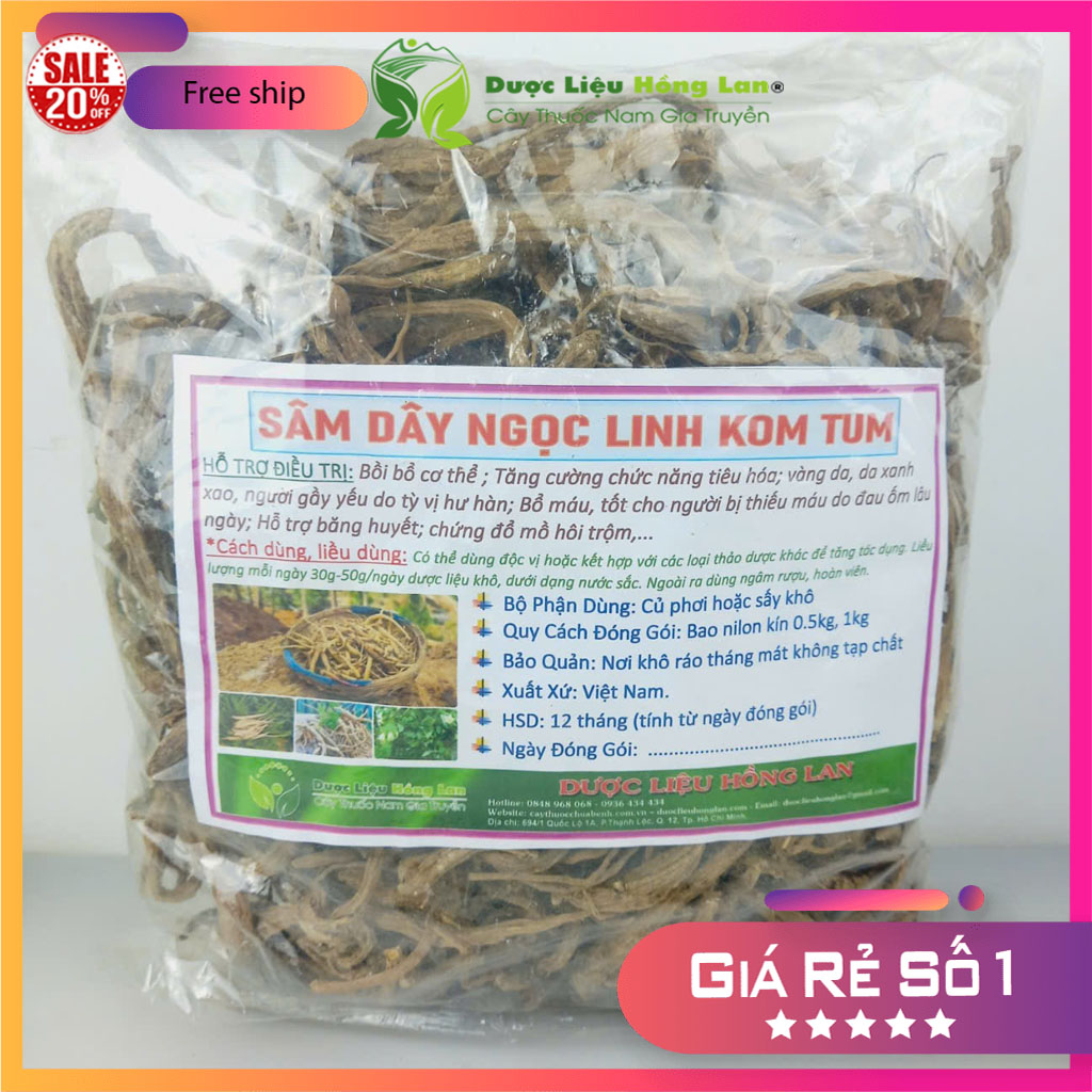 ✅ 100g Đẳng sâm (Sâm dây ngọc linh kon tum) sấy khô