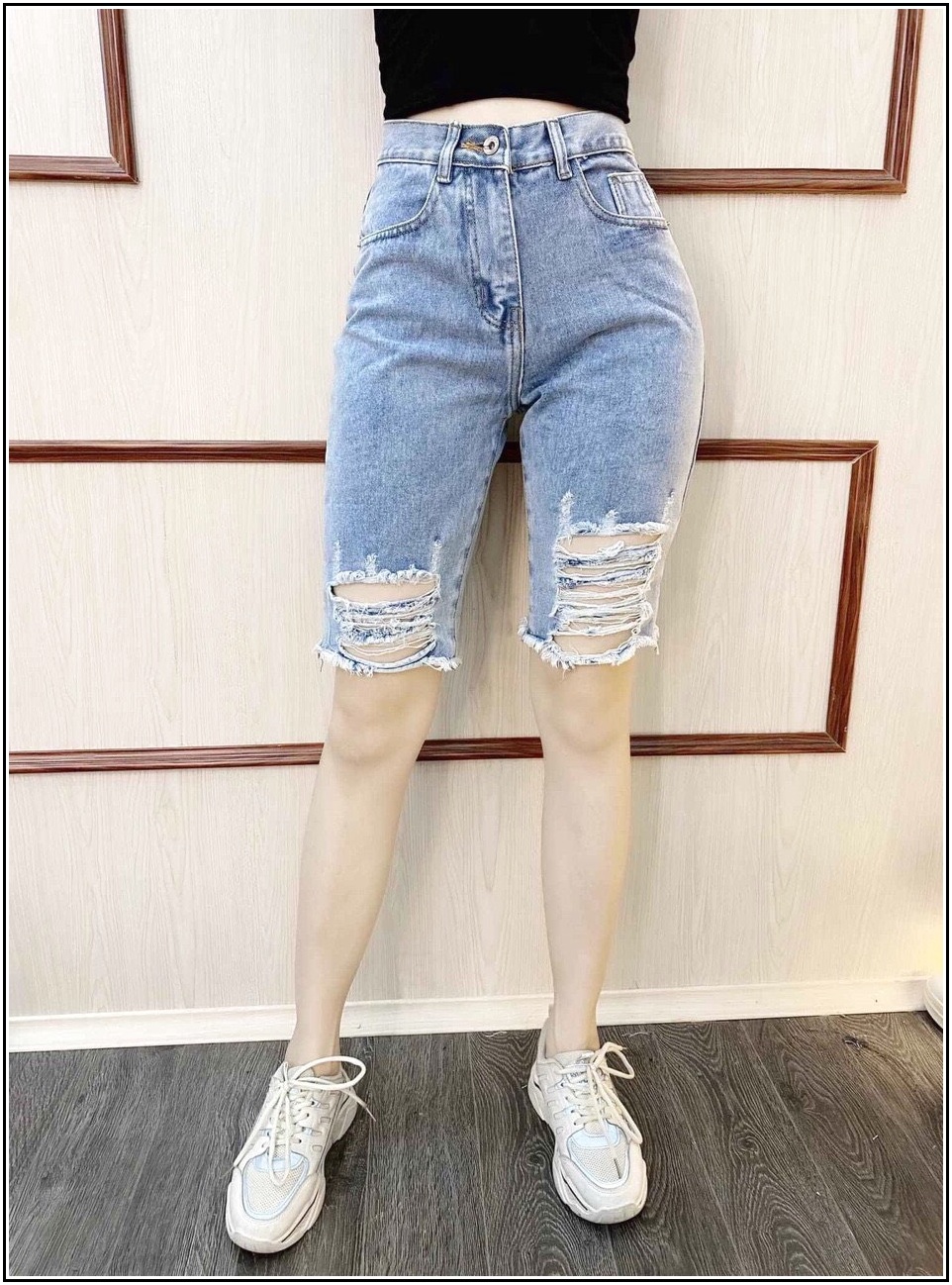 quần jean NGỐ RÁCH HAI BÊN HÌNH U 4017 -H3-10