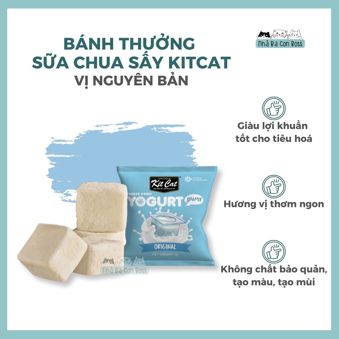 Sữa chua sấy thăng hoa cho mèo Kitcat 10g