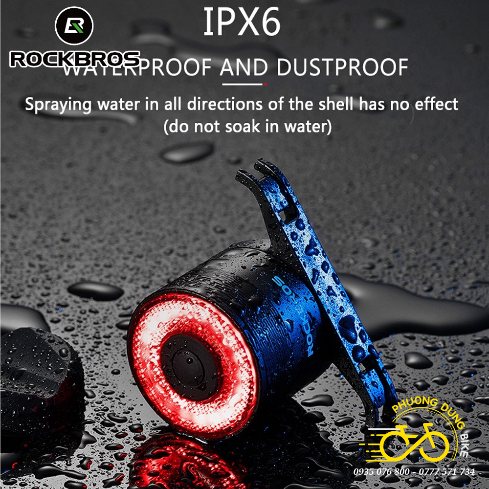 Đèn hậu xe đạp ROCKBROS SAMURAI Q3 phanh thông minh