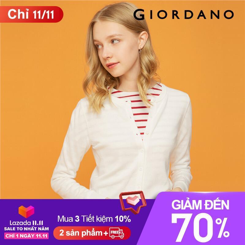 Áo khoác cardigan len siêu mềm, cổ tròn có cúc phong cách nữ tính Giordano FREESHIP 05359866