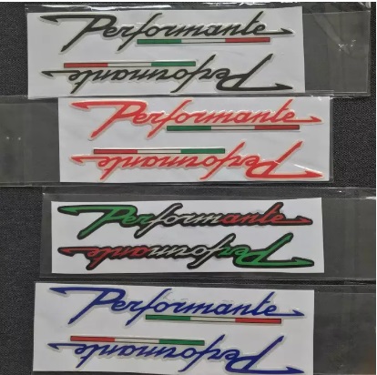 [PHONG CÁCH Ý] Bộ tem LOGO, tem chữ ký xe máy PERFORMANTE dán hông sườn xe máy siêu cá tính (màu ĐEN)