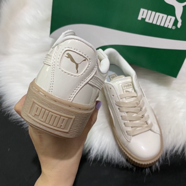 Giày thể thao nữ đế nâu, giày trắng sọc đen Full Box - giày nữ độn đế tăng chiều cao