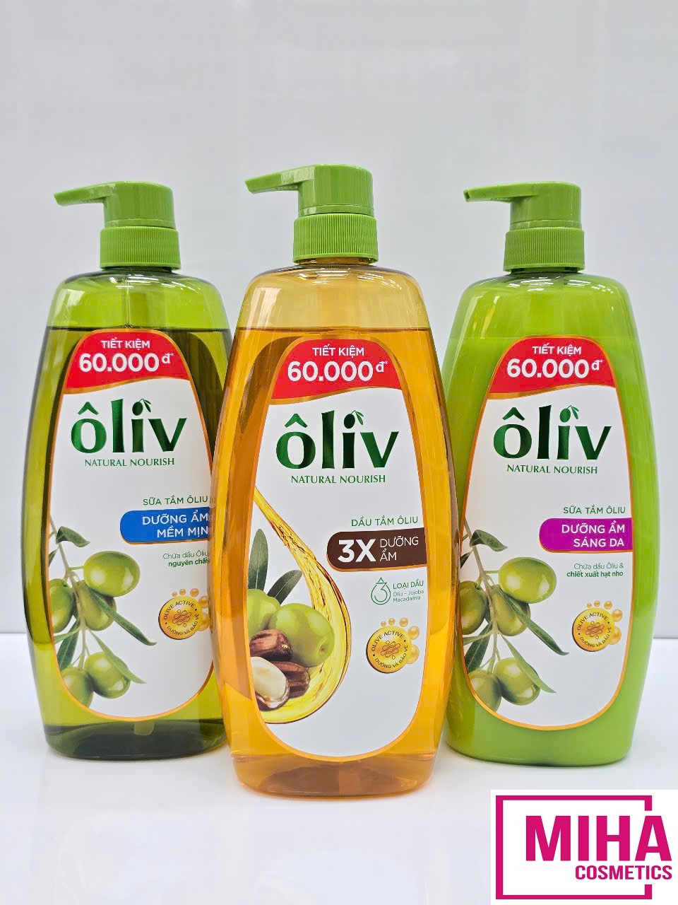 Sữa Tắm Dầu Tắm Dưỡng Ẩm Trắng Da Oliv Natural Nourish 1000ml