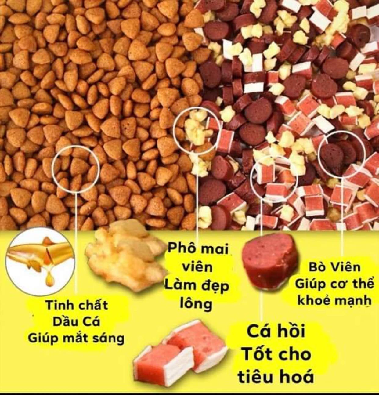 Hạt Captain -Thức ăn cho cún mix thịt bò, phô mai, cá hồi (Túi nhỏ)