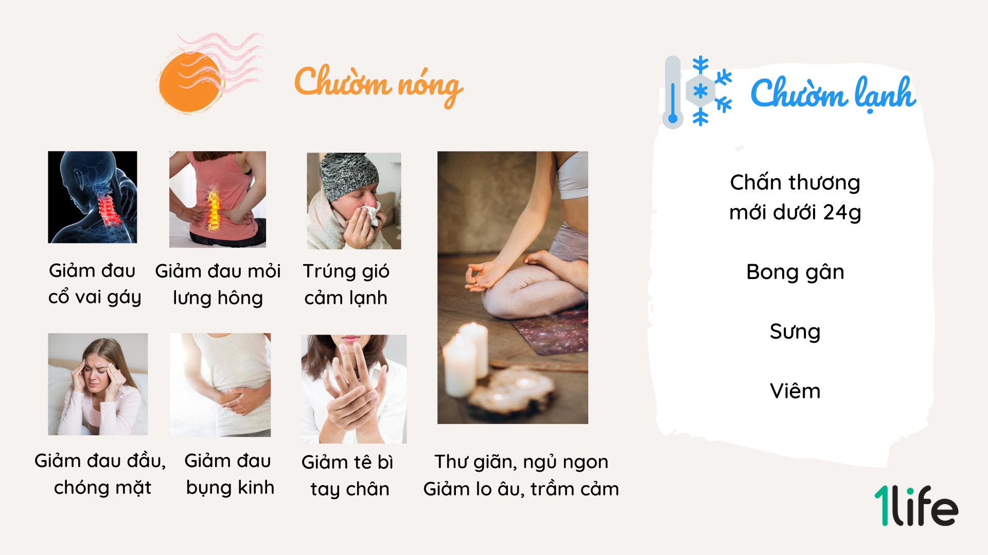 [FOLLOW_Giam10k] Combo thư thái 1LIFE (Túi thảo mộc chườm đầu gối và Túi thảo mộc chườm mắt) - Hot and Cold Herbal Pack