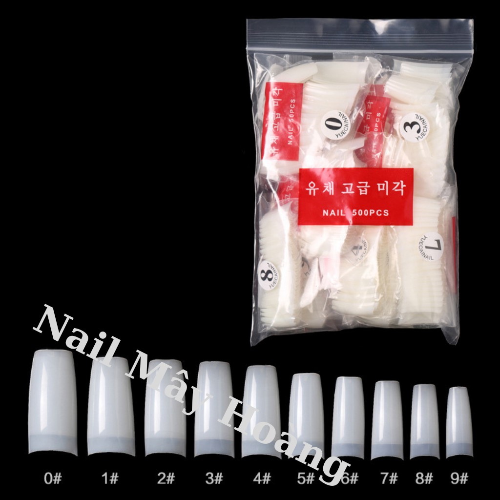 Móng nối fom vuông Màu đục ( bịch 600 móng)