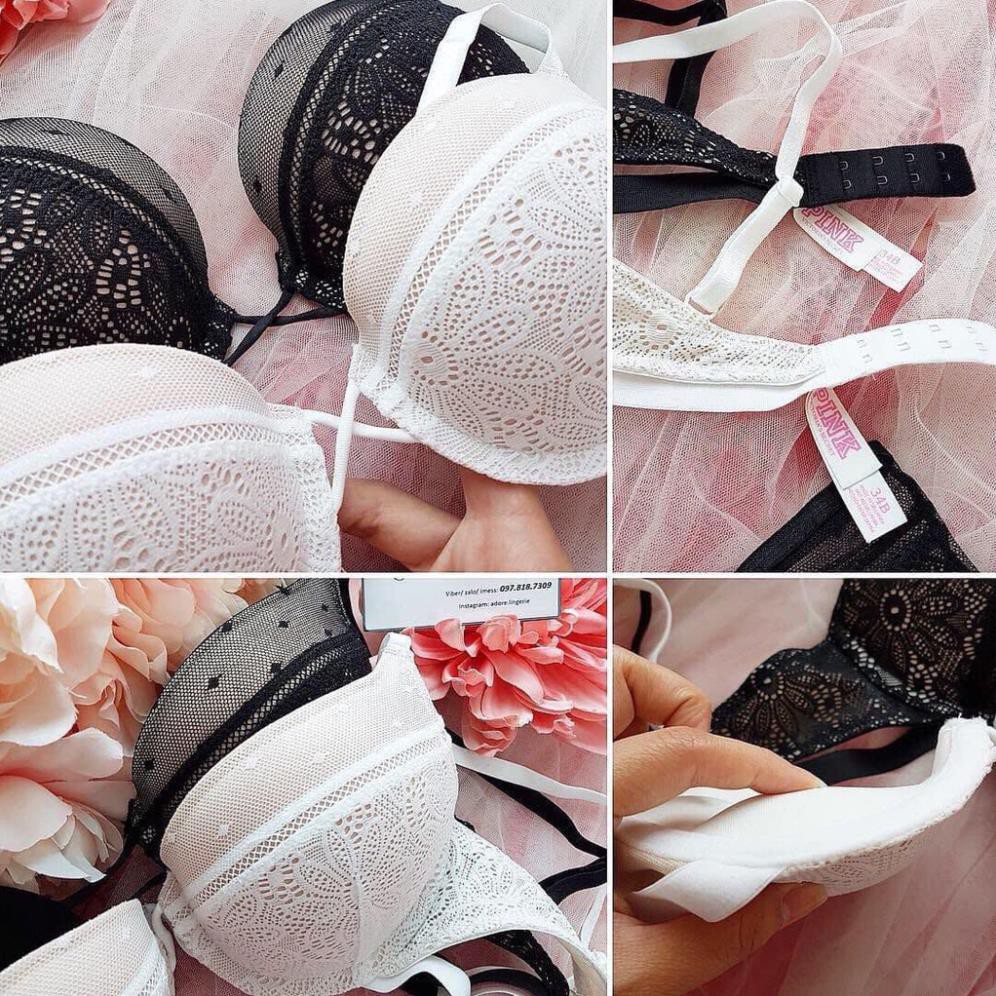 Bộ đồ lót Vicky ren mút kép siêu đẩy - BL