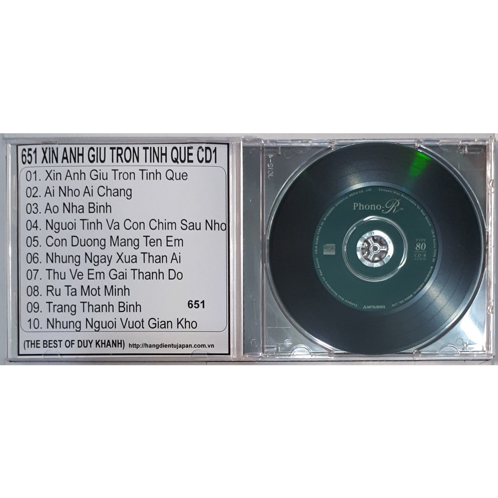 Bộ 4 CD ca sĩ Duy Khánh ( 651 - 654 )