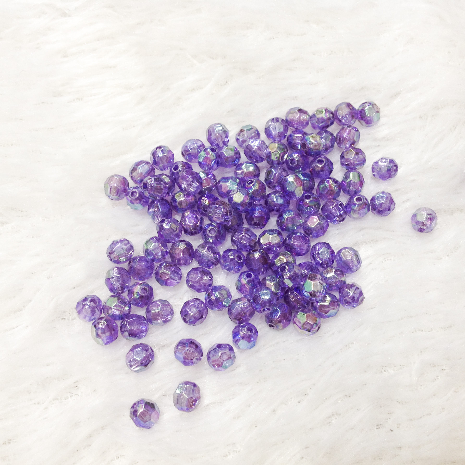 Gói 100 hạt nhựa ancrylic pha lê lấp lánh nhiều màu size 6mm trang trí handmade