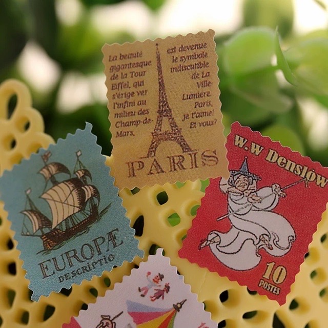 Set 80 Stickers Kiểu Tem Thư Cổ Điển 🌿