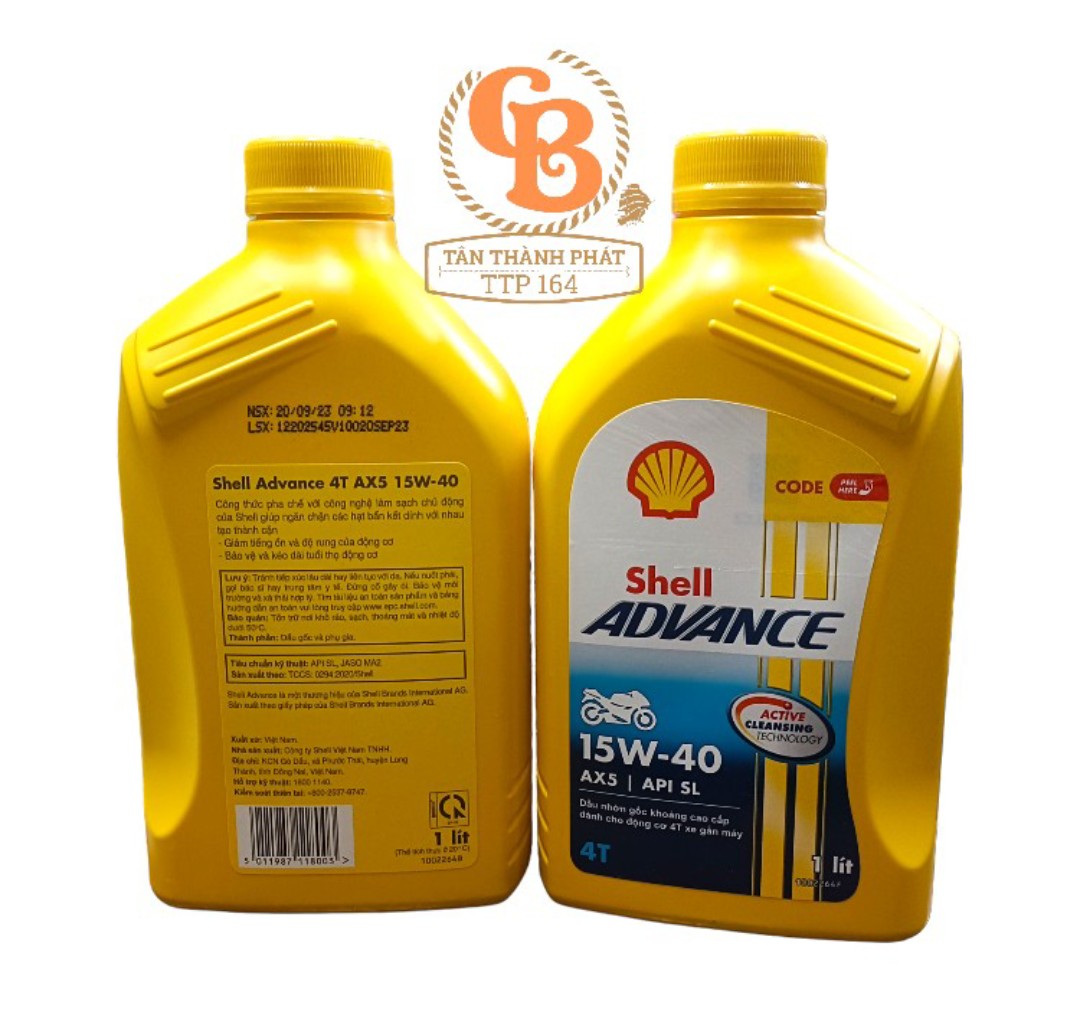 Nhớt shell ax5 0'8l vs 1l