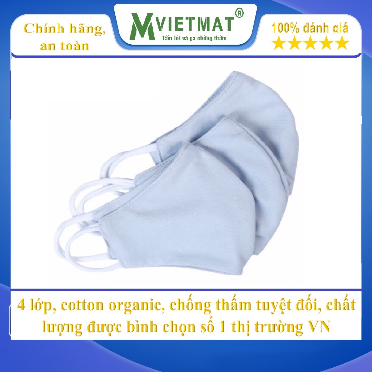 Combo 3 khẩu trang vải kháng khuẩn - Size người lớn