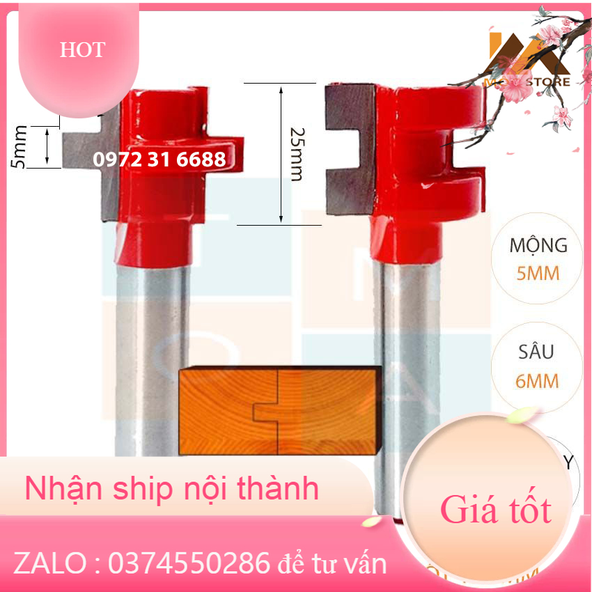 Bộ mũi phay ghép gỗ vuông 30mm cốt 12.7mm - bộ mũi soi ghép gỗ vuông ghép được gỗ dày đến 30mm