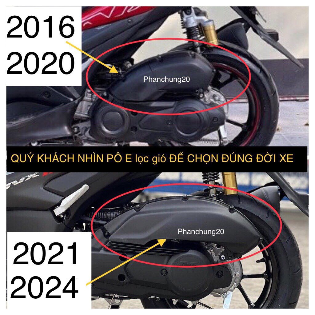 NVX 2016 2017 2018 2019 2020 ỐP CHE PÔ ( CHỤP BÁCH PÔ ) DÙNG CHO ĐỜI XE NVX ( V1 ) CROM/CACBON