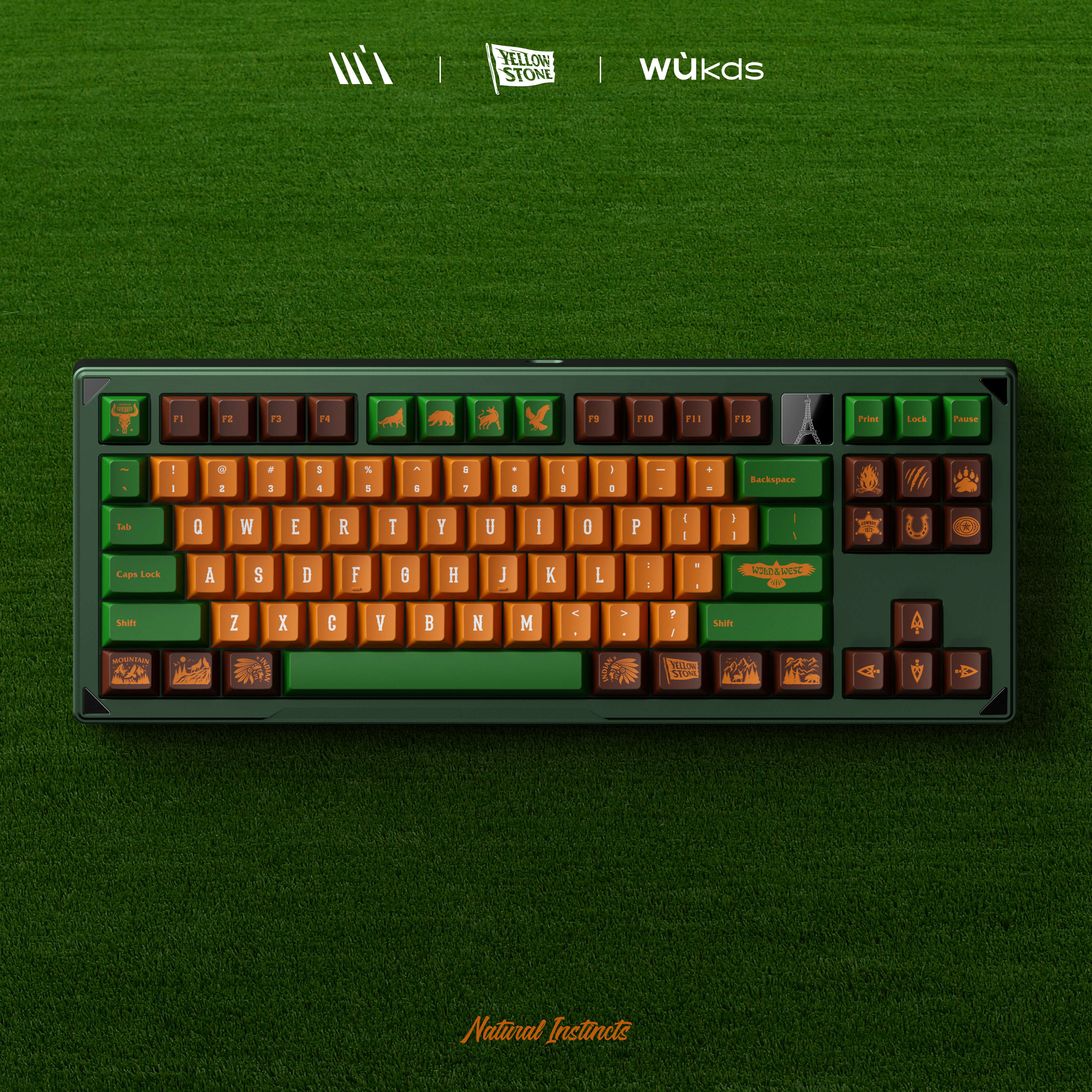 Bộ nút bàn phím cơ | keycap cherry wukds yellow stone pbt dyesub - 172 nút