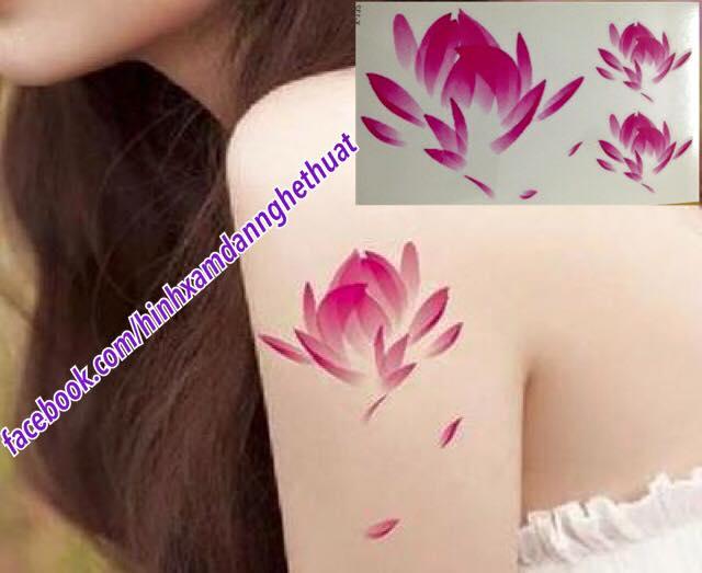 [HCM]h9ình xăm dán sen hoa văn size 10x6cm