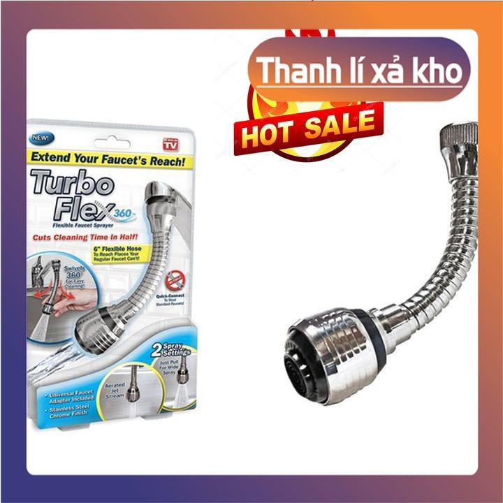 Đầu vòi tăng áp xoay 360 Tubo flex. Đầu nối tăng áp vòi rửa bát - vòi rửa chén tăng áp xoay 360 độ. Vòi nước tăng áp - Vòi rửa bát - vòi chậu rửa bát
