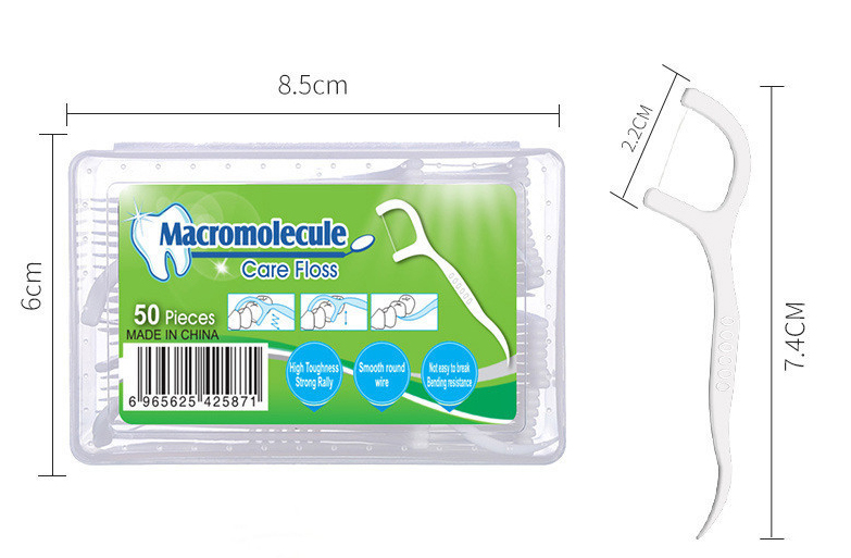Hộp 50 Tăm Chỉ Nha Khoa Xỉa Răng Macromolecule