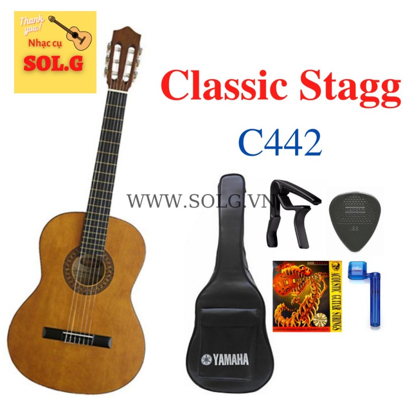 Guitar Classic Stagg C442 Gỗ Tốt, Âm thanh Trầm Ấm + Phụ kiện - Nhập khẩu Bỉ - Phân phối Sol.G