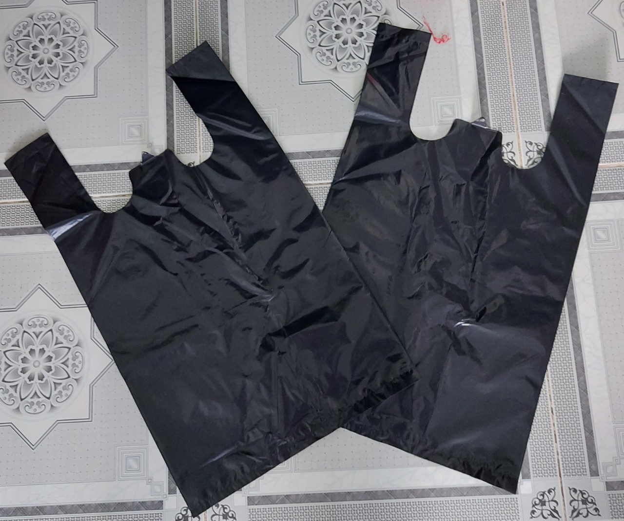 Set 1kg Túi Đựng Rác Đen Bóng Quai Xách