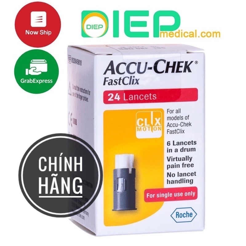 ✅ ACCU-CHEK FASTCLIX 24 KIM (ĐỨC) - Kim lấy máu dùng cho bút thử đường Accu Chek Fastlix (máy Accu Chek Performa, Guide) cao cấp
