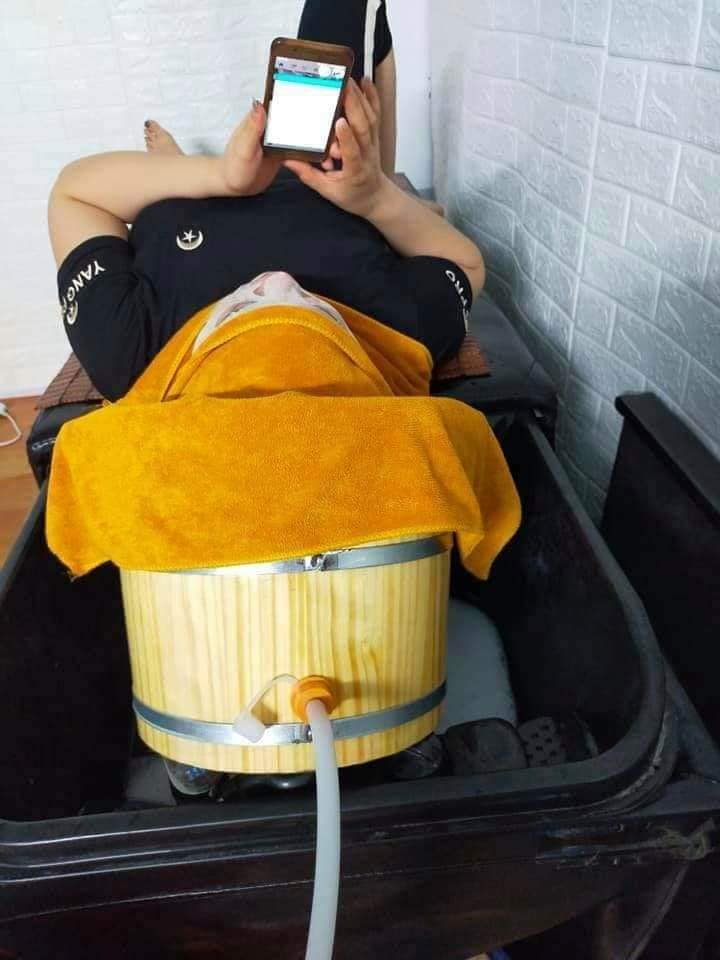Thùng Gỗ Gội Đầu Dưỡng Sinh Đông Y