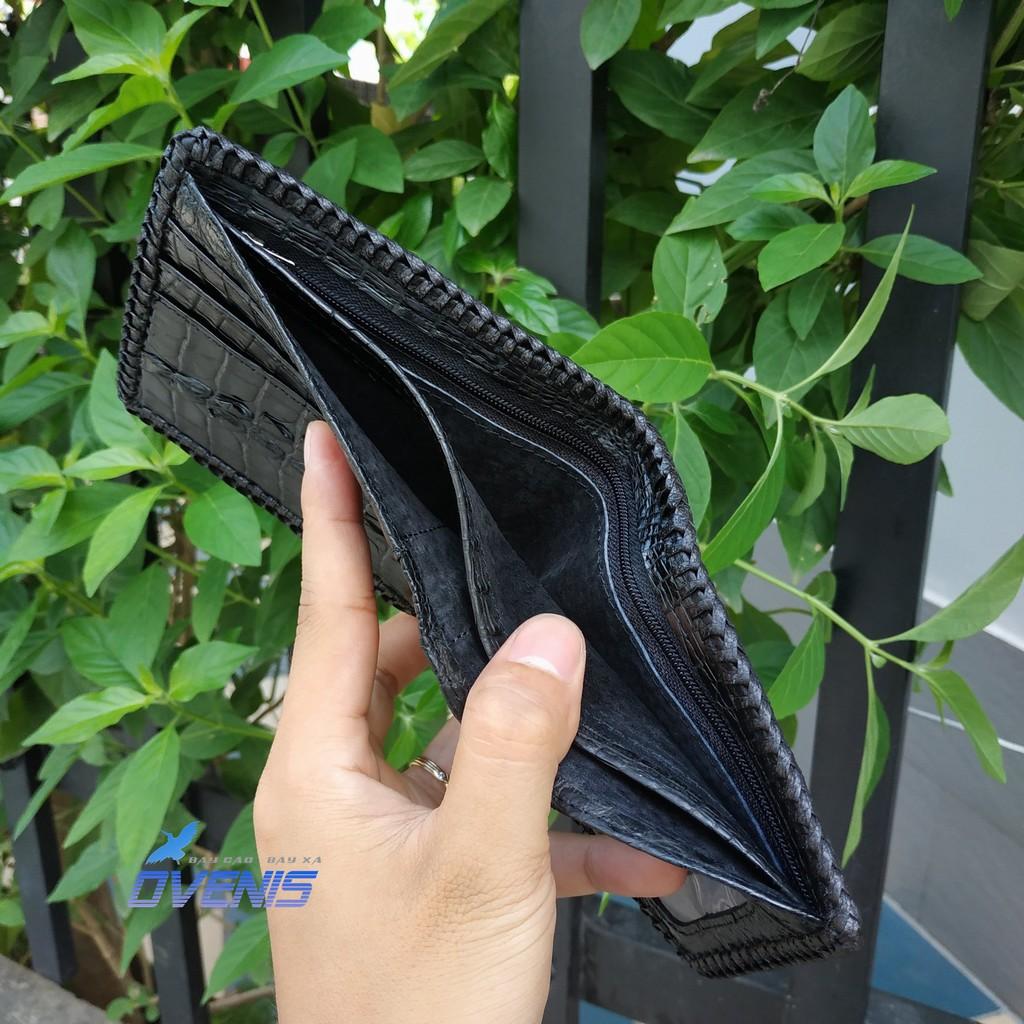 [FREE SHIP] Ví Da Cá Sấu 2 Mặt Đan Viền [GÙ CÁ SẤU ĐẸP NỔI BẬT]