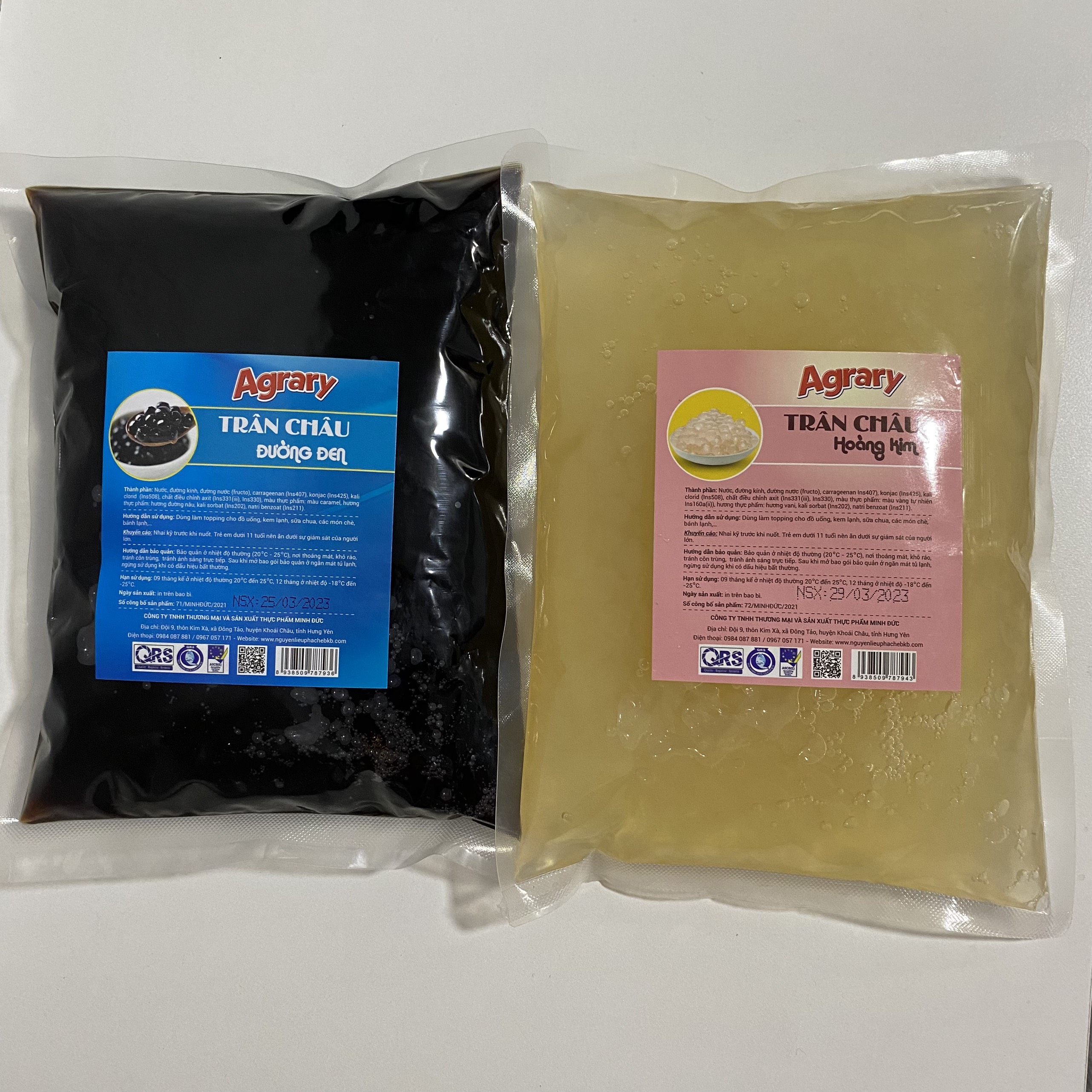 Trân châu 3Q đen/ trắng BKB túi 1kg dai giòn, thơm ngon