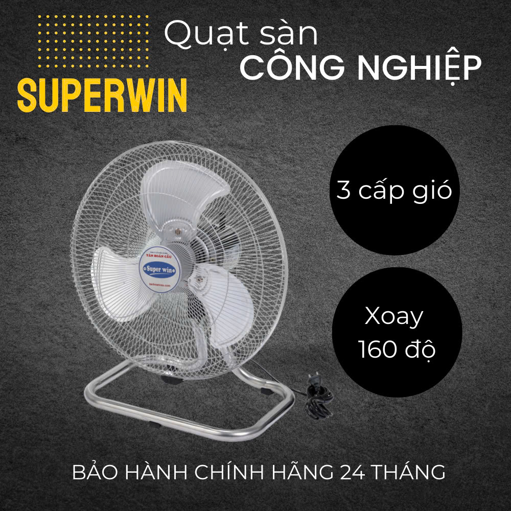 [HCM] QUẠT SÀN SUPERWIN 45CM/ 90W (ĐKÍNH CÁNH 450MM) - 45-QS