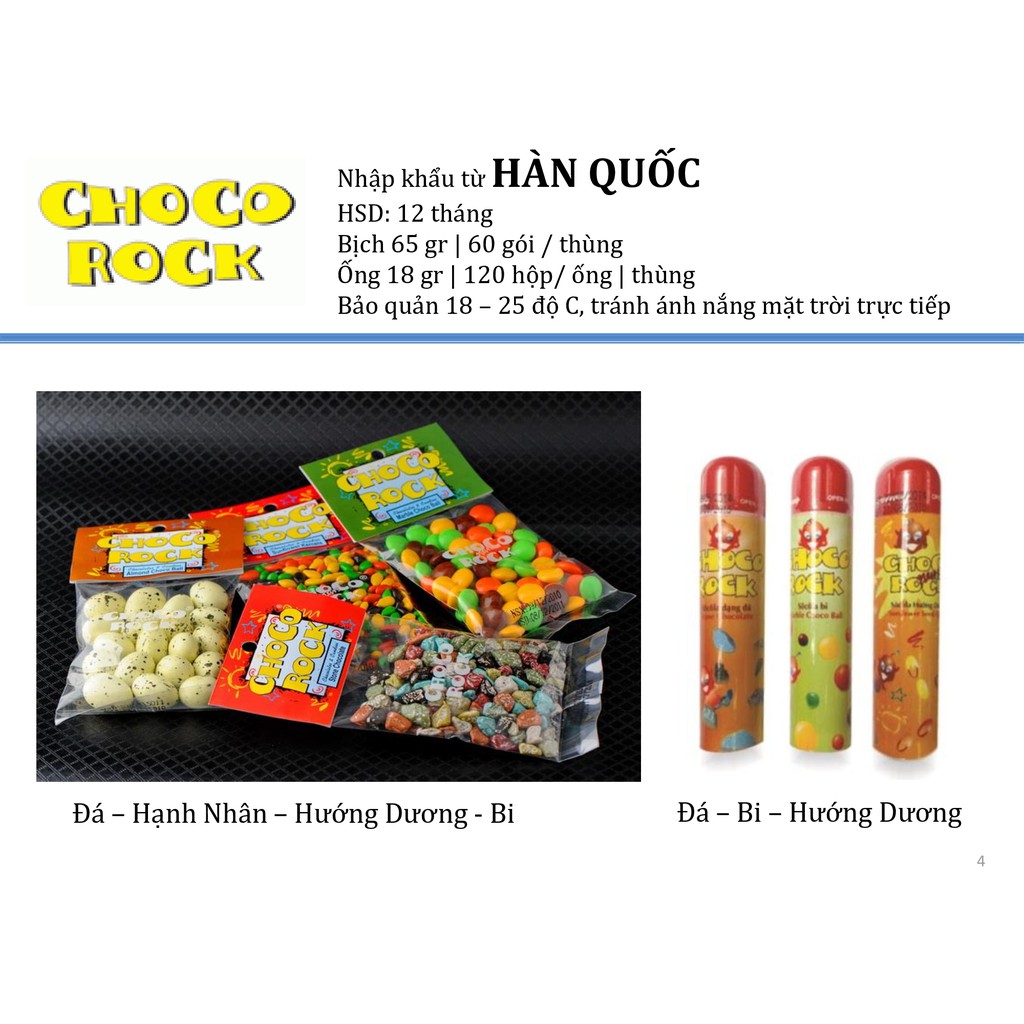 Kẹo socola đá Choco Rock ống 18g/ống