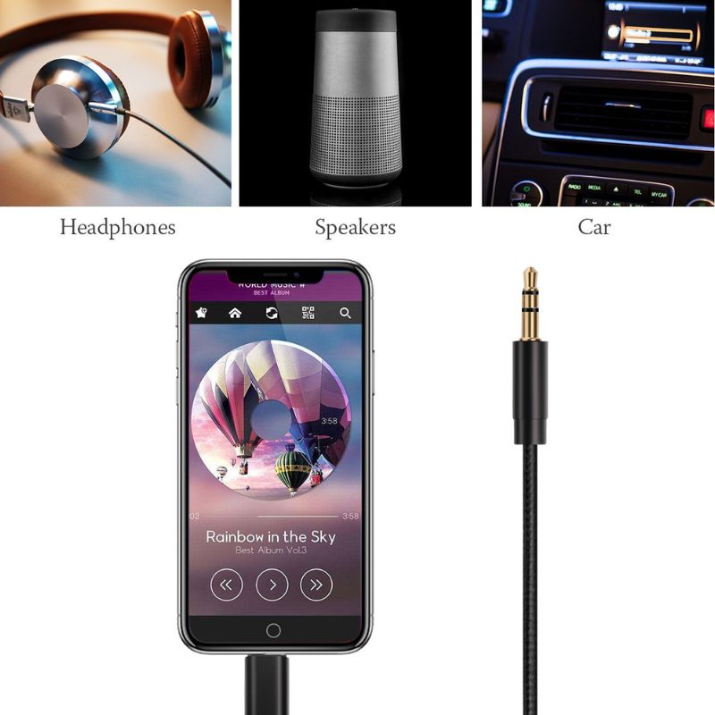Cáp chuyển đổi Choetech AUX007/ AUX009 từ Lightning ra Audio 3.5mm  (Hàng chính hãng)
