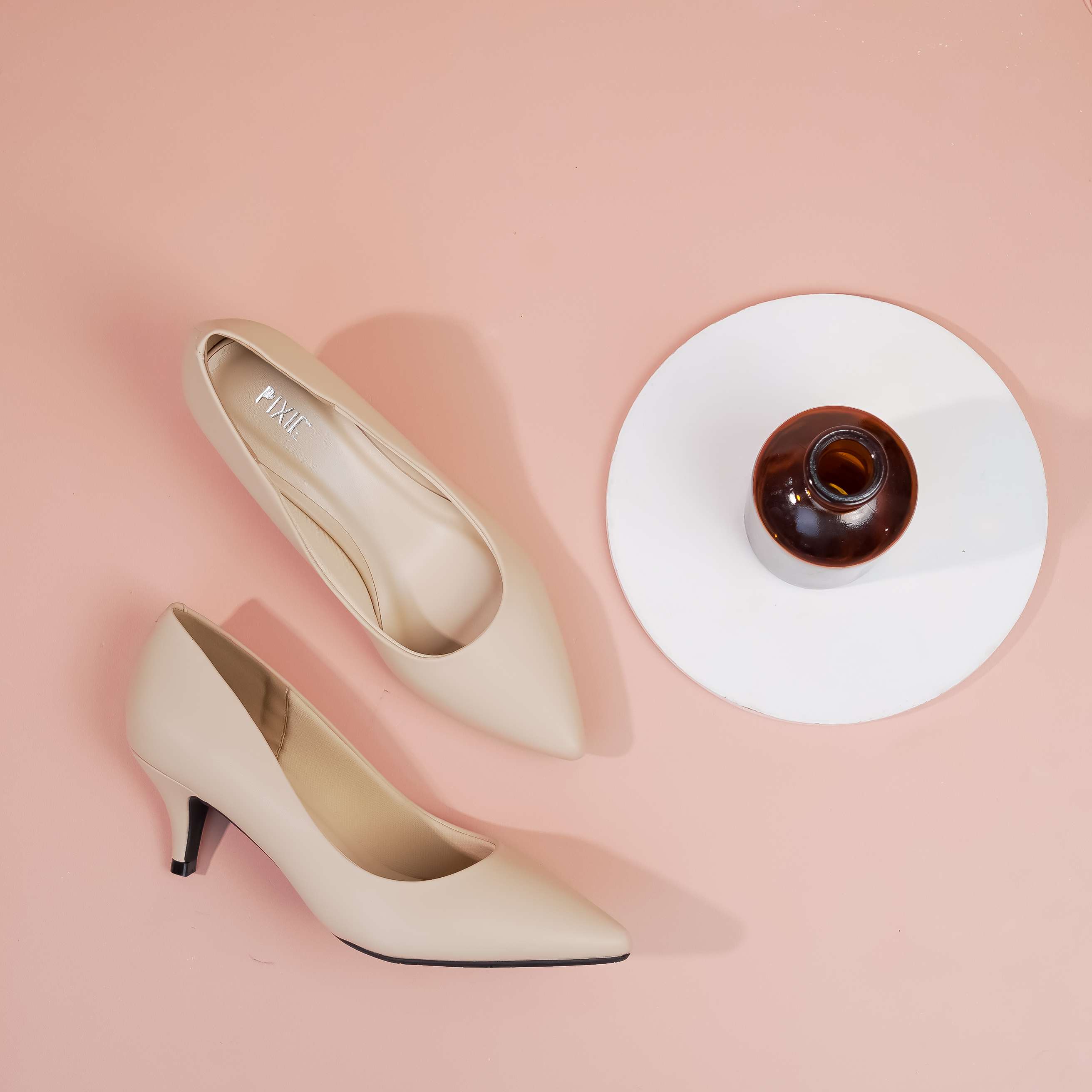 3cm High Heels Pointed Toe Small Heel Basic Pixie X544