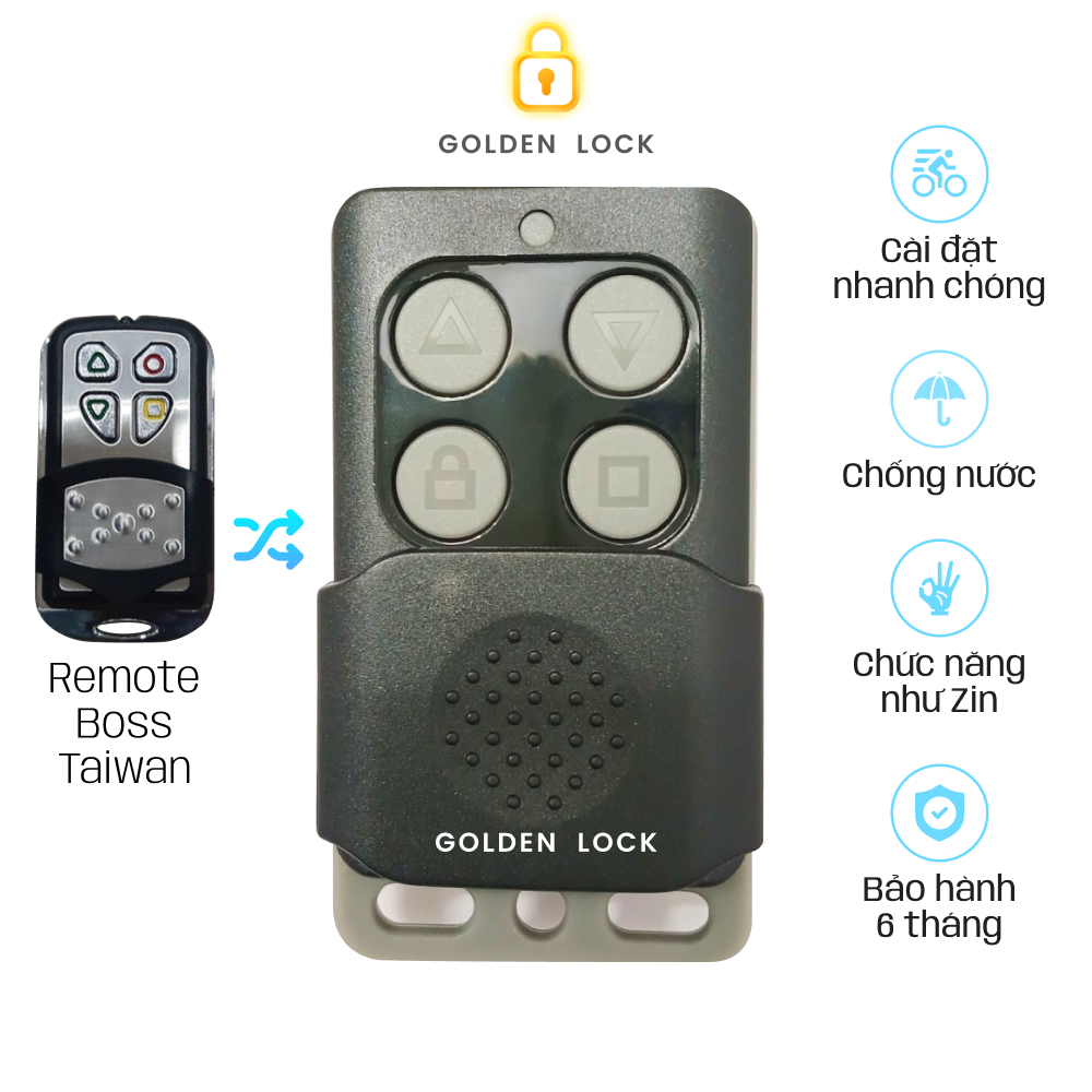Remote cửa cuốn Boss Taiwan cũ sóng 336 Mhz chống nước mẫu mới