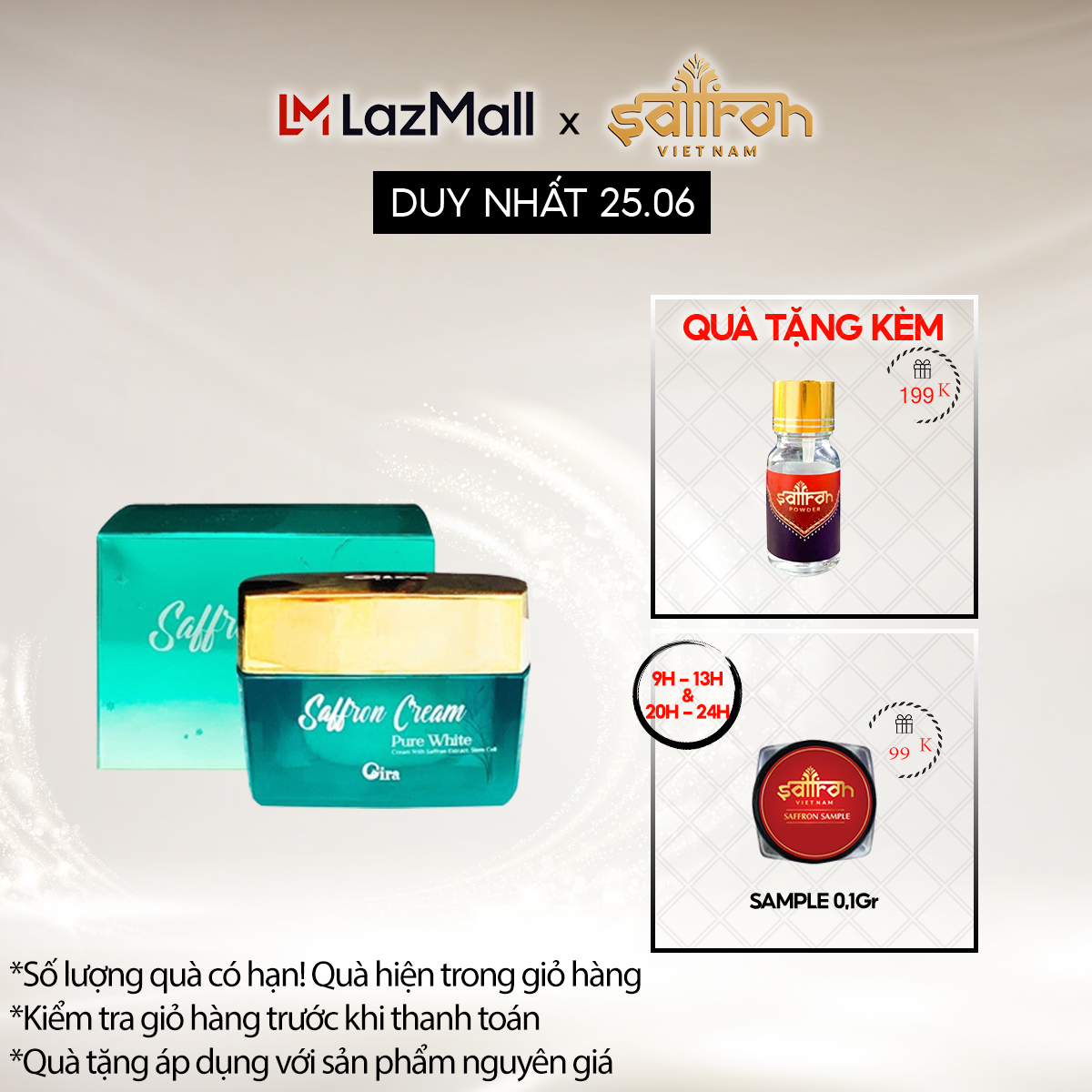 Cream Saffron dưỡng da cấp ẩm thương hiệu Dr.Saffron hũ 50Gr