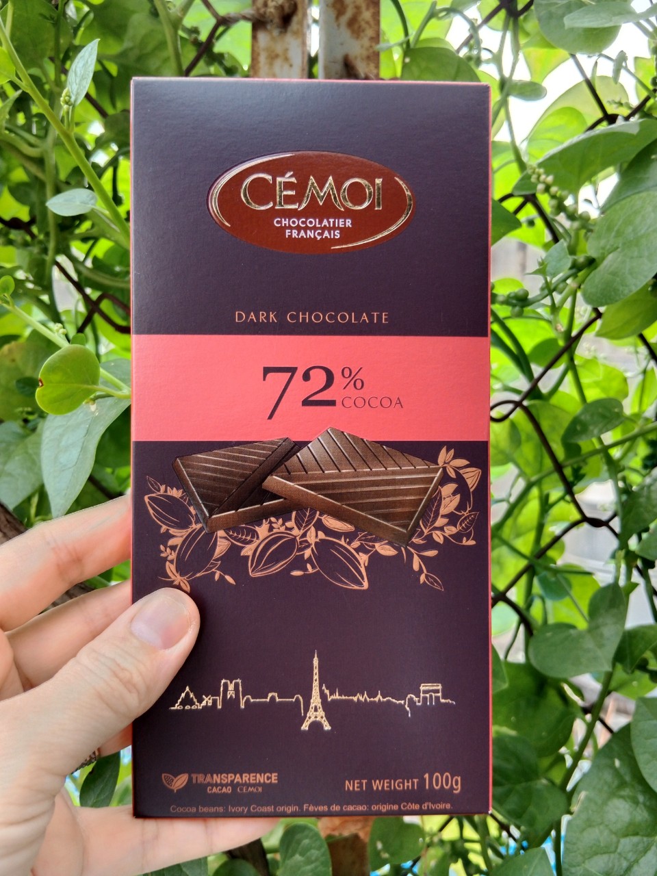 Socola Đen 72% Cacao Dạng Thanh Cémoi 100g - GiftLife