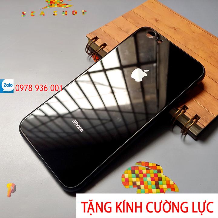 [TẶNG CƯỜNG LỰC] Ốp lưng iPhone 6 Plus / 6S Plus lưng kính (đen)
