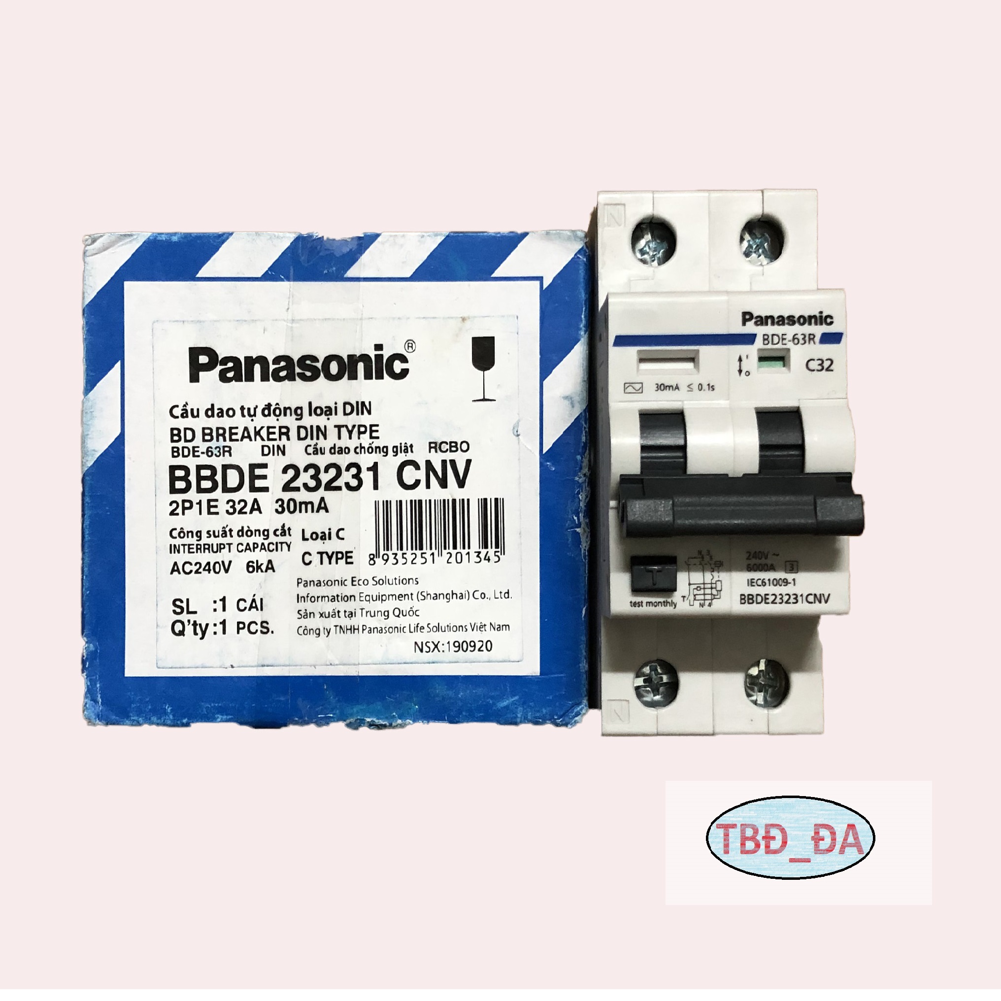 CB,Aptomat chống giật Panasonic 32A-40A 1p220V [hàng chính hãng]