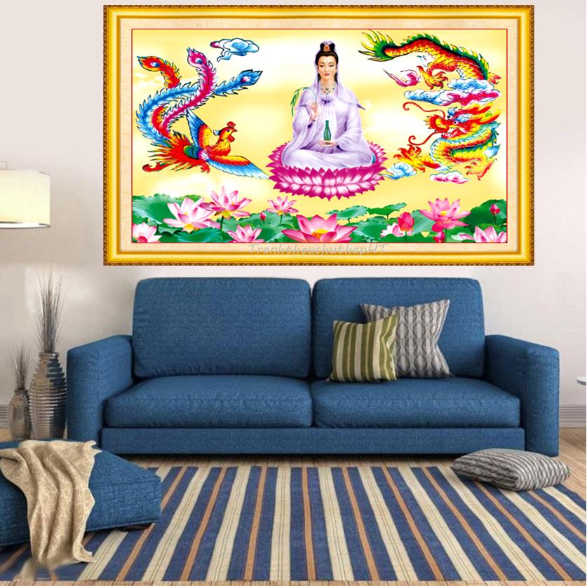 [HCM]Tranh thêu chữ thập Phật Quan Âm LV3059 - tự thêu