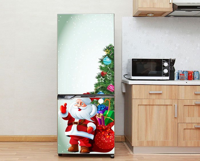 [HCM]Miếng dán tủ lạnh Cao cấp - Giáng sinh (Kích thước Ngang 60cm x Cao 1m3)