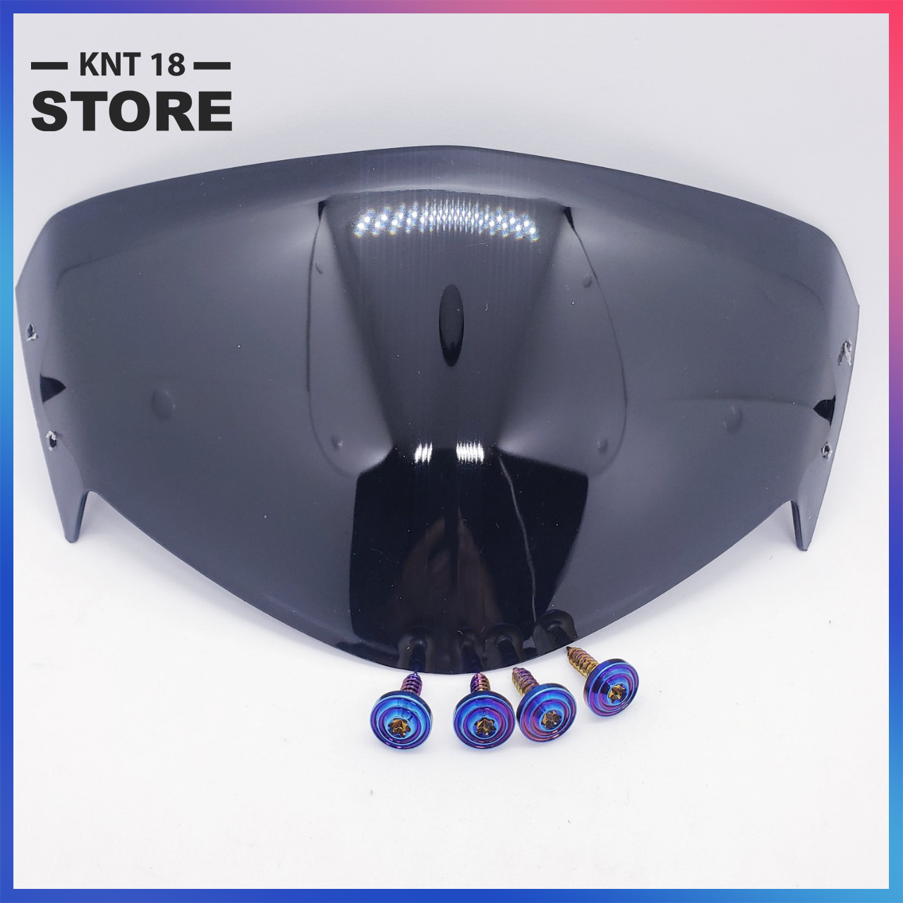 Mão xe wave ốp đầu đèn đen bóng kính chắn dó cho xe wave kèm 4 ốc xi titan