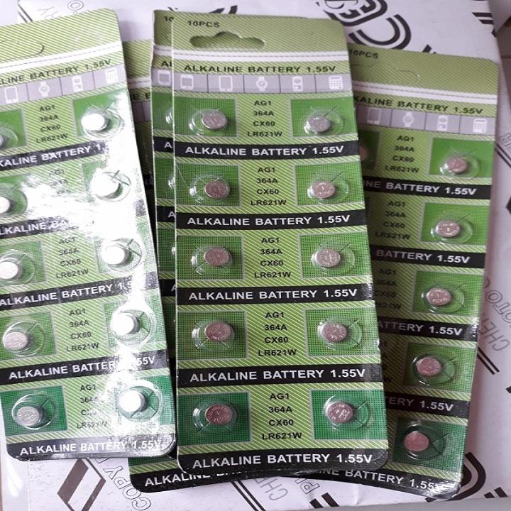PIN NÚT LOẠI AG1 - 1 VĨ 10 VIÊN - DIY145