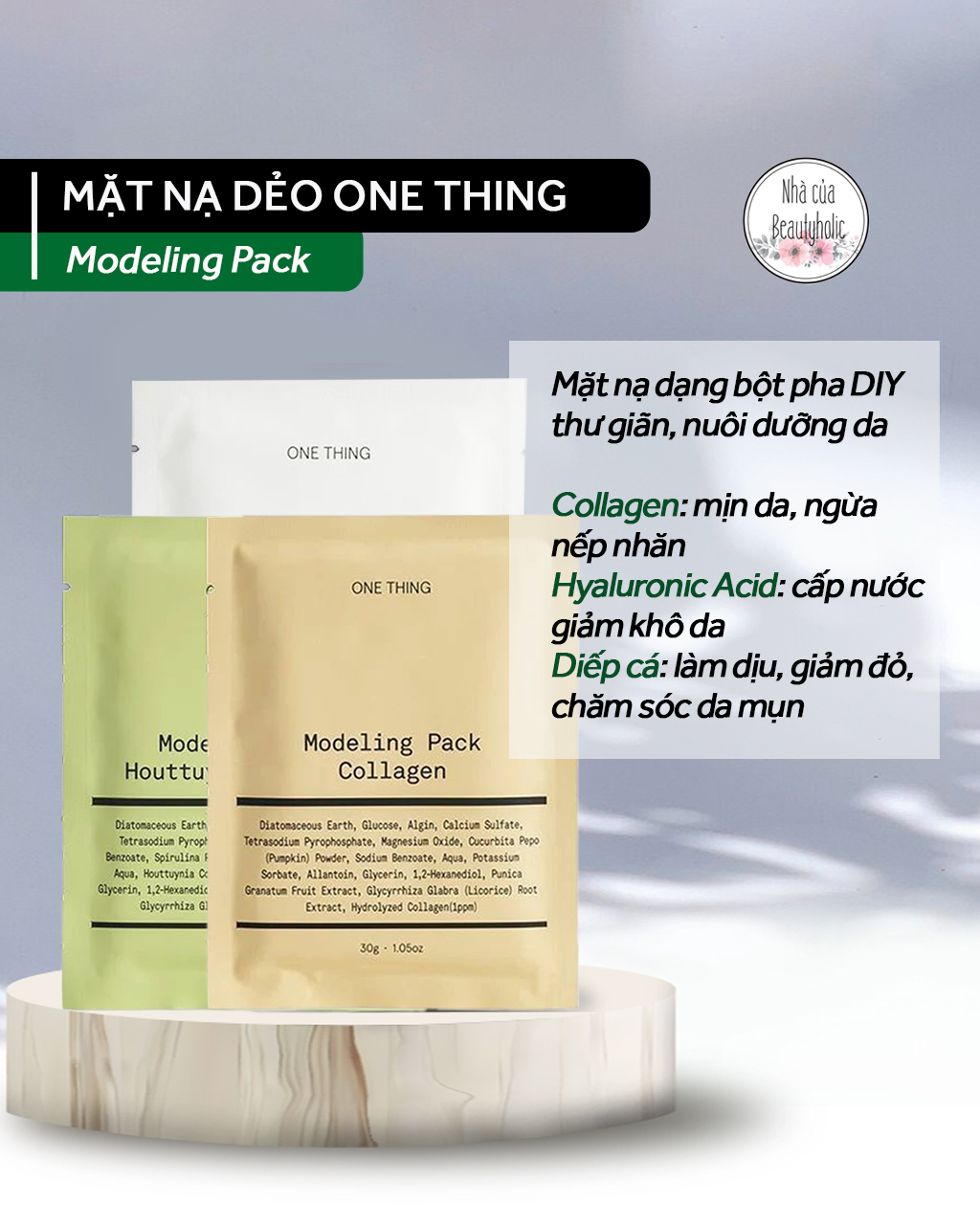 [Nhacuabeautyholic] Mặt nạ dẻo ONETHING MODELING PACK