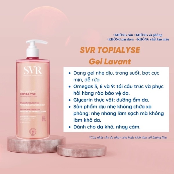 Sửa Rửa Mặt Gel Lavant Svr 400ml Hồng