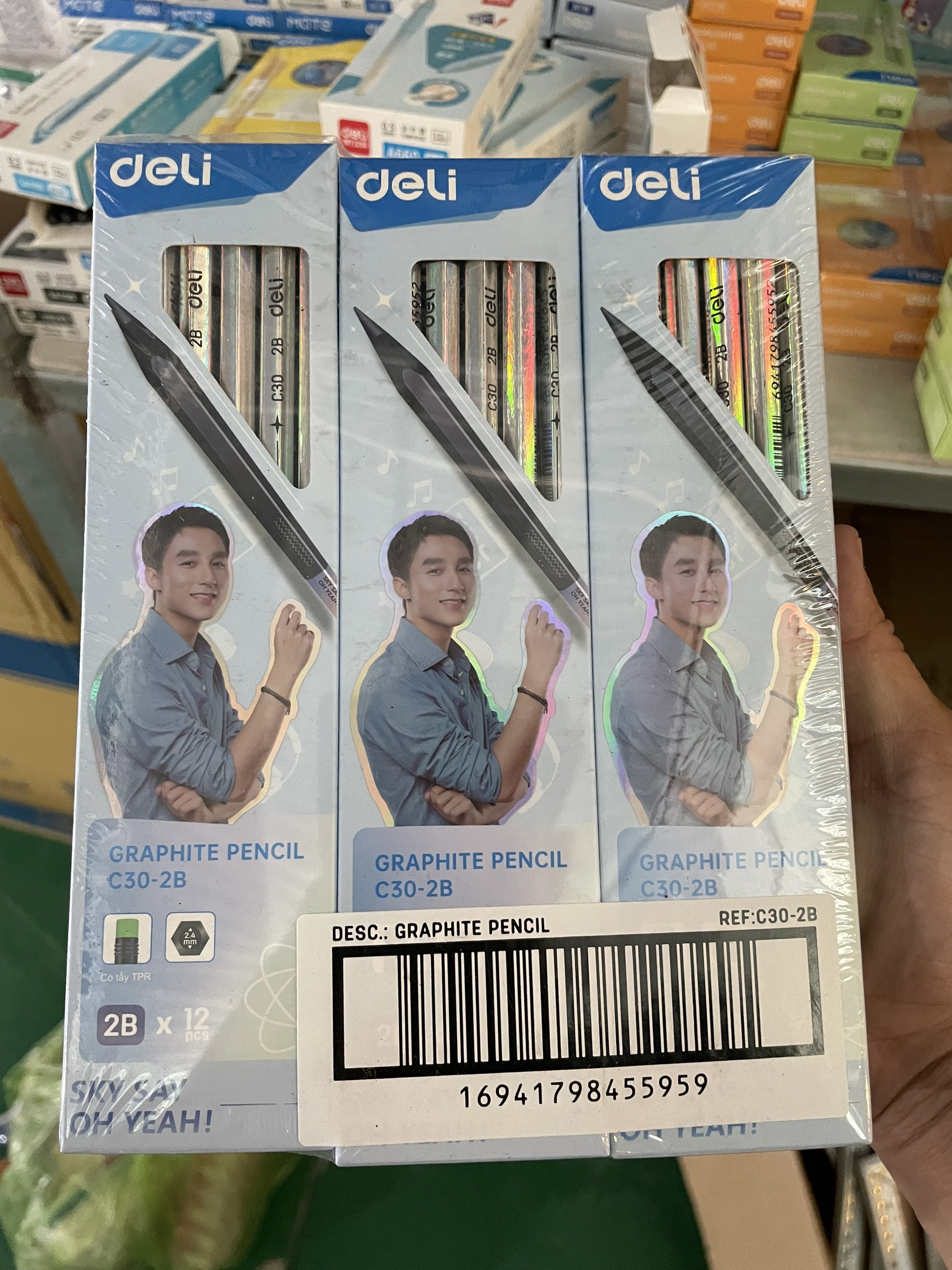 Bút chì đen 2b cao cấp có gôm - deli c30