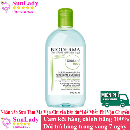 Nước Tẩy Trang Dành Cho Da Nhờn Và Da Mụn Bioderma Sebium H20 500ml - Nước tẩy trang Bioderma xanh chính hãng