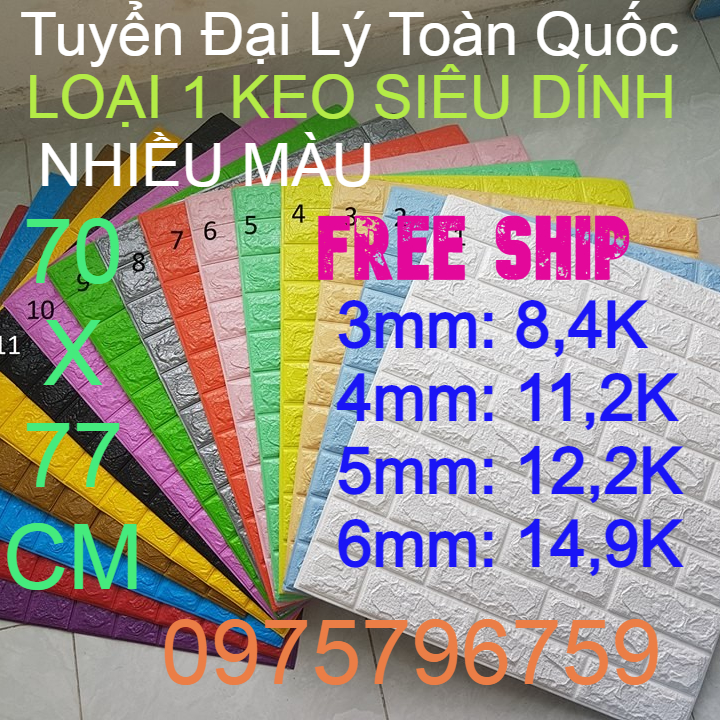5 Tấm Xốp dán tường 3D giả gạch 5mm